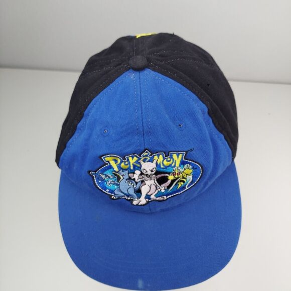 Rare Vintage Pokemon Hat 00's  Mewtwo Pikachu Youth Cap Strapback Blue/Black - Picture 10 of 10